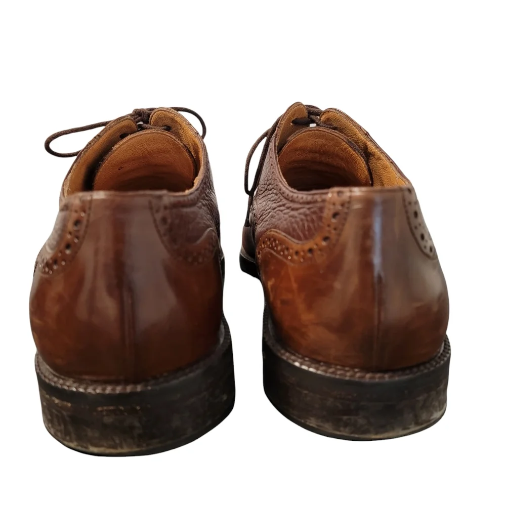 Johnston & Murphy Mens 8503 Dark Brown Leather‎ Cap Toe Oxfords Shoes Size 9.5 M